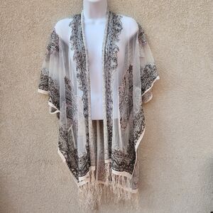 DAVID & YOUNG Women's Vest One Size Lacy Whimsigoth Fairy Artsy Fringe Rayon Top